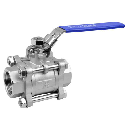 1000WOG(PN64)三片式全徑內螺紋不銹鋼球閥